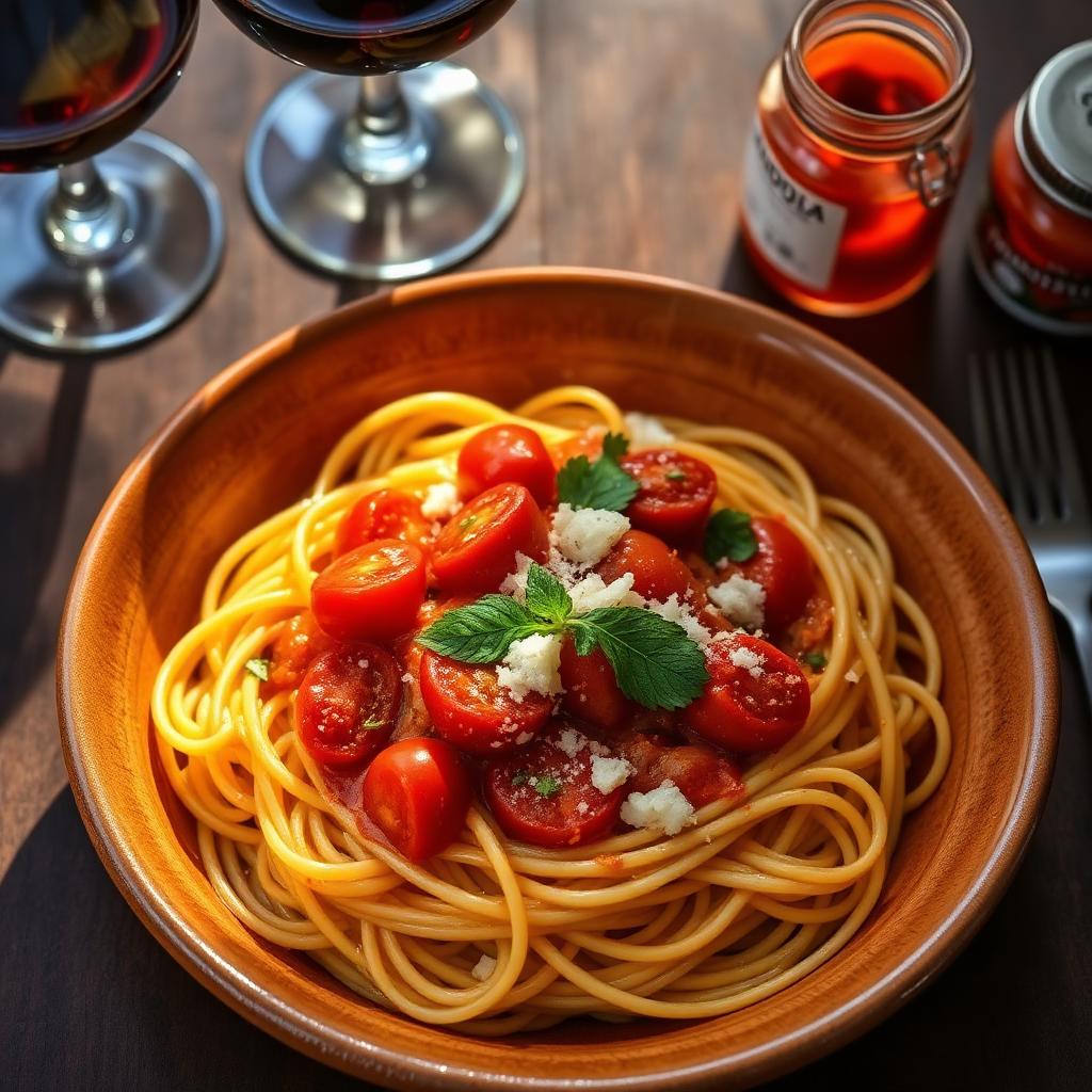 Spaghetti with 'Nduja and Cherry Tomatoes — Spaghetti alla 'Nduja e Pomodorini